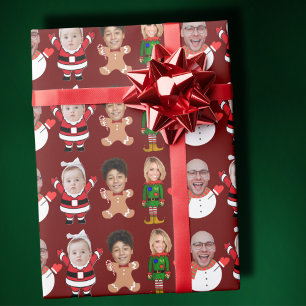 Papel De Presente Presente de Natal de Foto Personalizado da Família