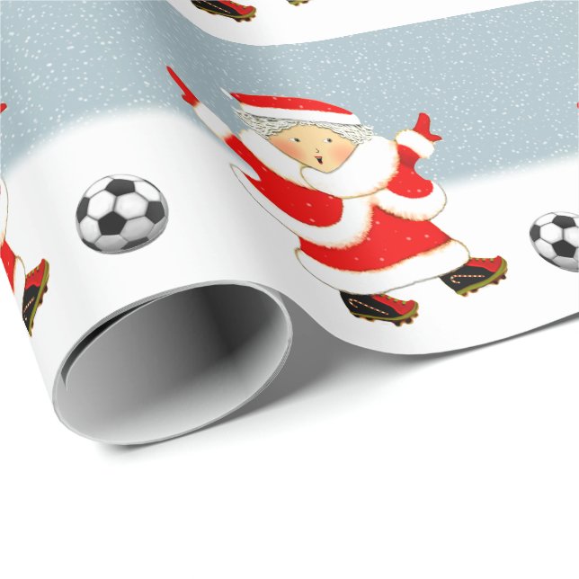 Papel De Presente Presente de Natal de Futebol (Ponta do rolo)