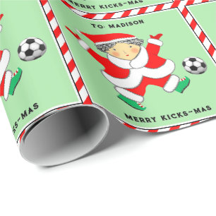 Papel De Presente Presente de Natal de Futebol Feminino