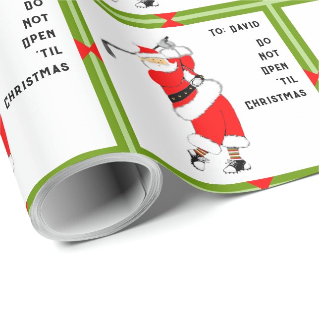 Papel De Presente Presente de Natal de Golfe Personalizado (Ponta do rolo)