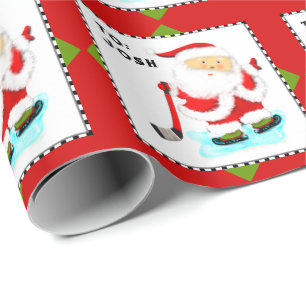 Papel De Presente Presente de Natal de Hóquei no Gelo Personalizado