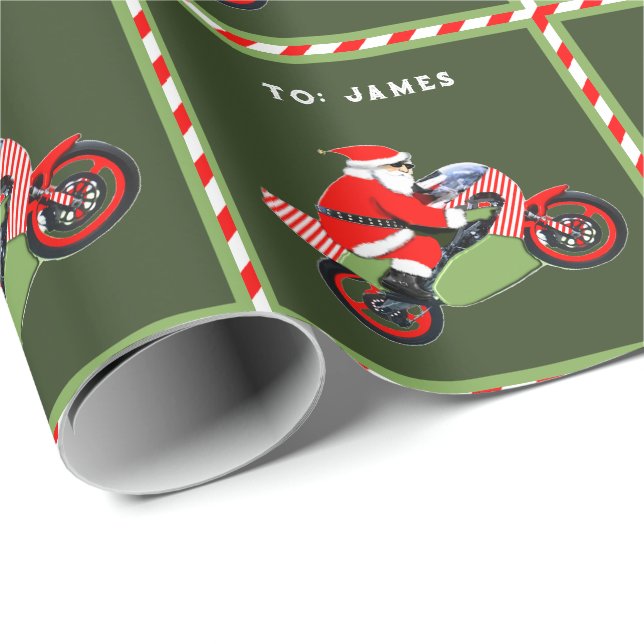 Papel De Presente Presente de Natal de Moto (Ponta do rolo)