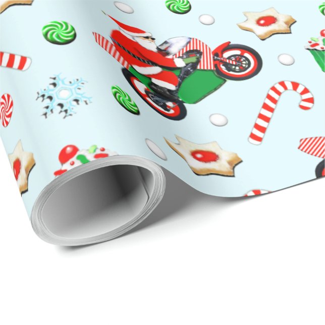 Papel De Presente Presente de Natal de Motocicleta (Ponta do rolo)