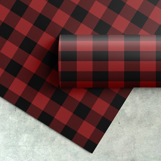 Papel De Presente Presente de Natal de Padrão de Xadrez de Buffalo V (Criador carregado)