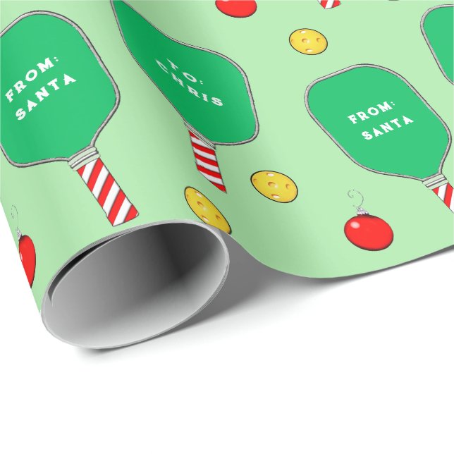 Papel De Presente Presente de Natal de Pickleball (Ponta do rolo)