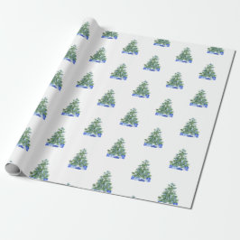 Papel De Presente Presente de Natal de Potência da Chinoiserie Branc