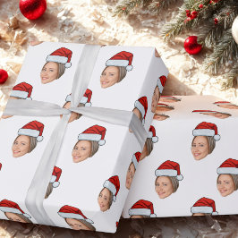 Papel De Presente Presente de Natal de Santa Hat com Foto Personaliz