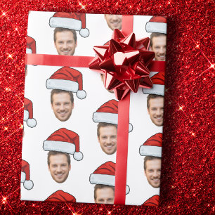 Papel De Presente Presente de Natal de Santa Hat com Foto Personaliz