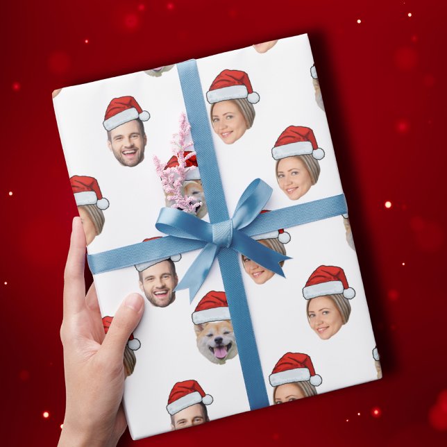 Papel De Presente Presente de Natal de Santa Hat Personalizado Face  (Criador carregado)