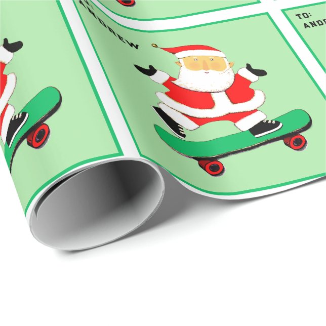 Papel De Presente Presente de Natal de Skate (Ponta do rolo)