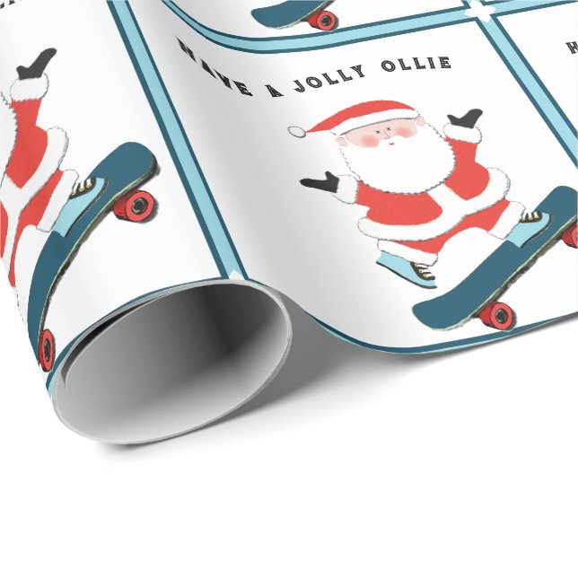 Papel De Presente Presente de Natal de skate engraçado (Ponta do rolo)