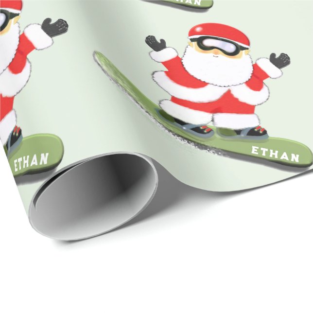 Papel De Presente Presente de Natal de Snowboarding Personalizado (Ponta do rolo)