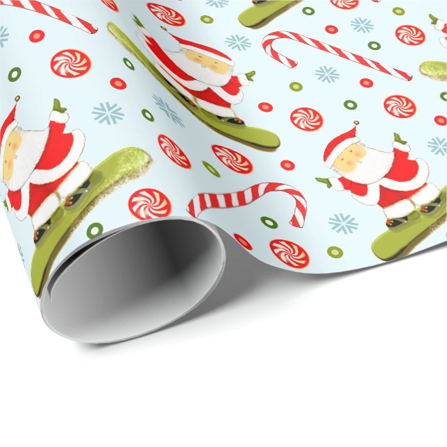 Papel De Presente Presente de Natal de Snowboarding Snowboarder Féri (Ponta do rolo)