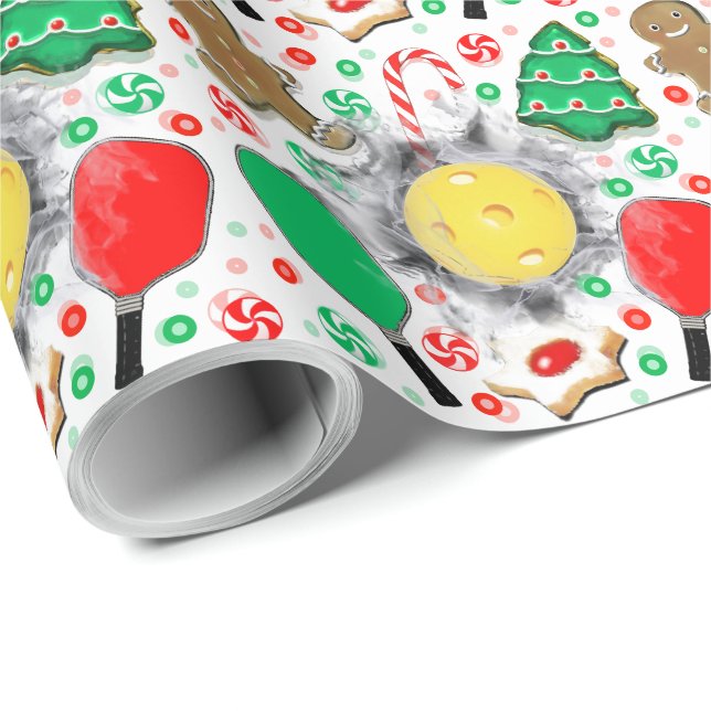 Papel De Presente Presente de Natal do Pickleball (Ponta do rolo)