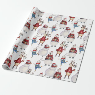 Papel De Presente Presente de Natal do Urso do Carneiro do Carneiro