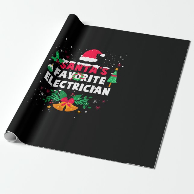 Papel De Presente Presente de Natal Elétrico Favorito do Santas (Desenrolado)