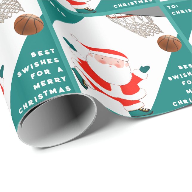 Papel De Presente Presente de Natal engraçado de basquete (Ponta do rolo)