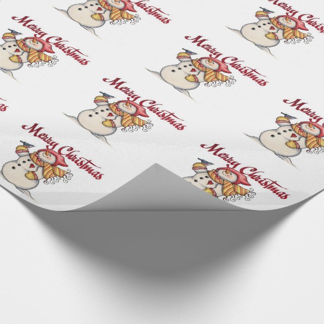 Papel De Presente Presente de Natal Enrolado/Feliz Natal e Neve (Ponta)