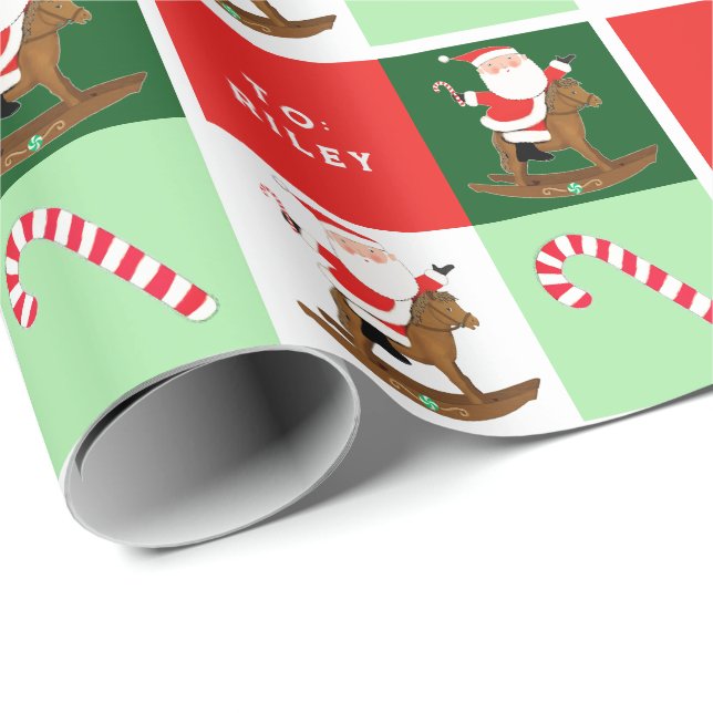 Papel De Presente Presente de Natal Equestre (Ponta do rolo)
