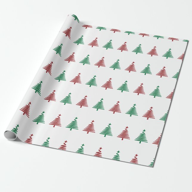 Papel De Presente Presente de Natal Festivo Verde e Vermelho (Desenrolado)