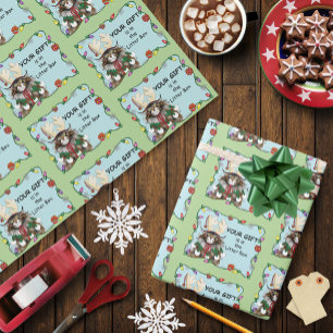 Papel De Presente Presente de Natal Gelado Verde Engraçado