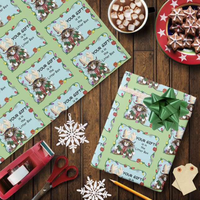 Papel De Presente Presente de Natal Gelado Verde Engraçado (Criador carregado)