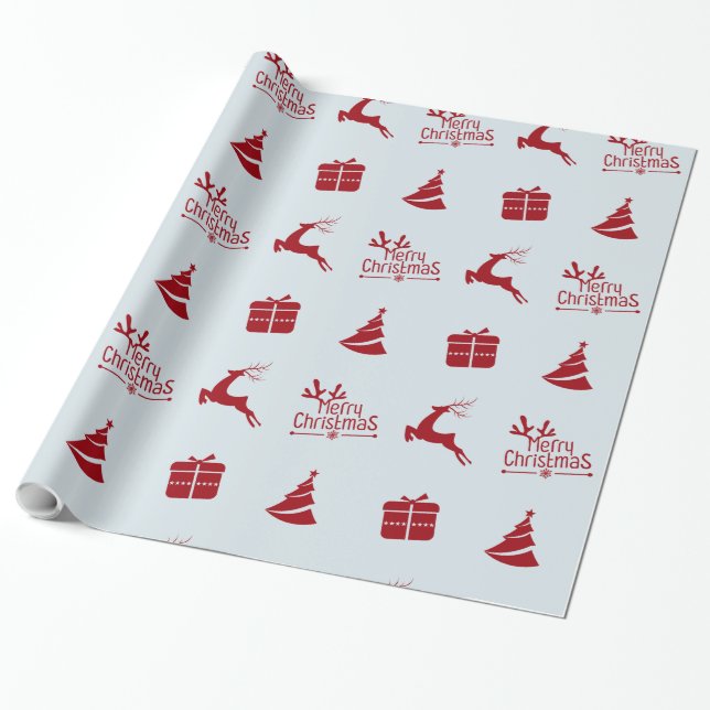 Papel De Presente Presente de natal moderno e mínimo de inverno (Desenrolado)