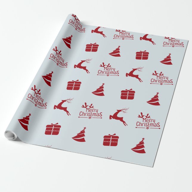 Papel De Presente Presente de natal moderno e mínimo de inverno (Desenrolado)