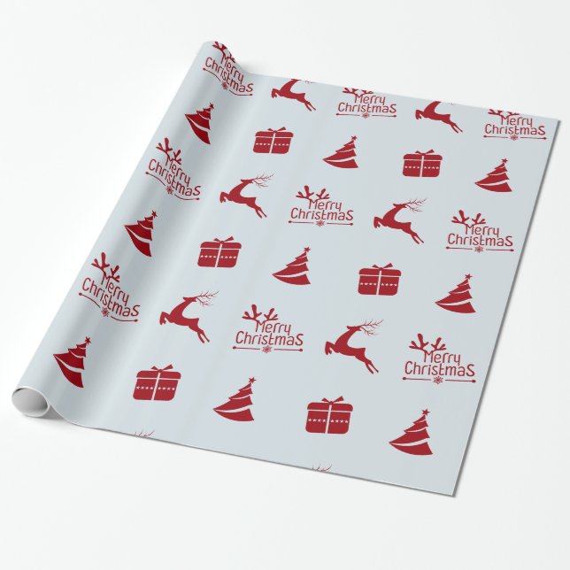Papel De Presente Presente de natal moderno e mínimo de inverno (Desenrolado)