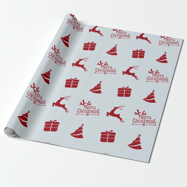 Papel De Presente Presente de natal moderno e mínimo de inverno (Desenrolado)