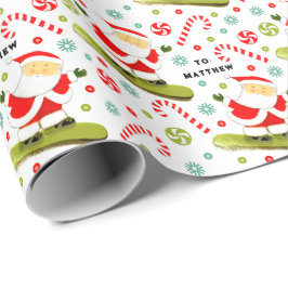 Papel De Presente Presente de Natal no Snowboard