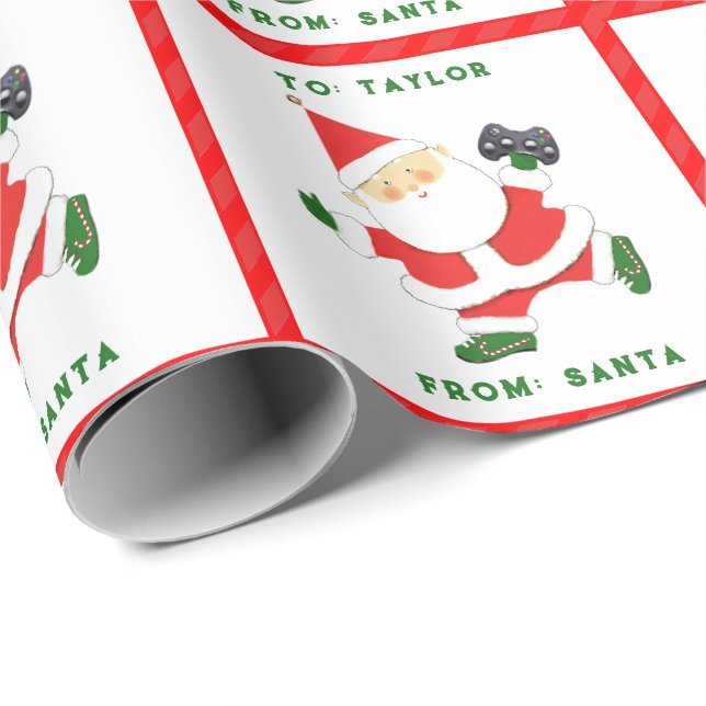 Papel De Presente Presente de Natal para Jogador de Vídeo (Ponta do rolo)