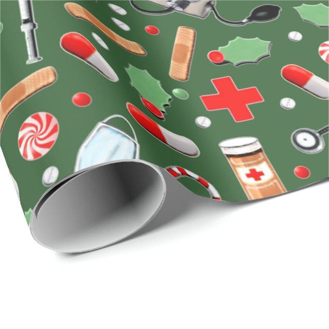 Papel De Presente Presente de Natal para Médico ou Enfermeira (Ponta do rolo)