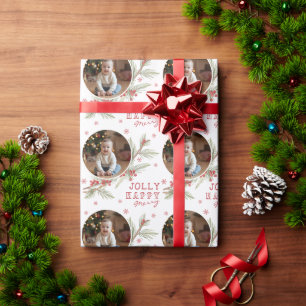 Papel De Presente Presente de Natal Personalizado com Foto Alegre Fe