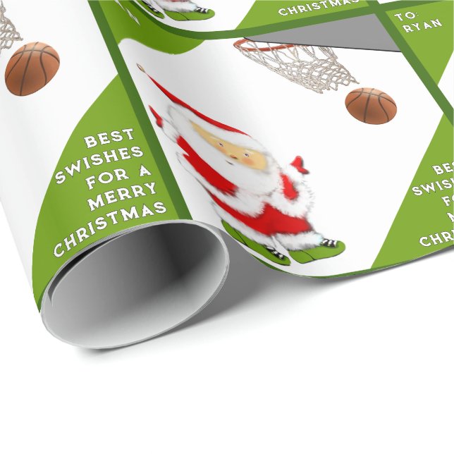 Papel De Presente Presente de Natal Personalizado de Basquetebol (Ponta do rolo)