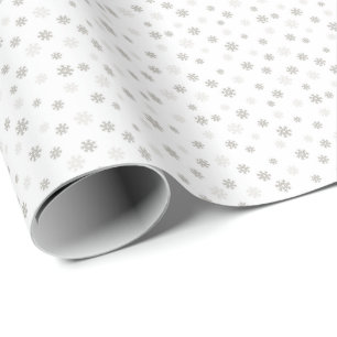 Papel De Presente Presente de Natal Tradicional Cinza Floco de Neve