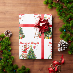 Papel De Presente Presente de Natal Vintage Alegre & Brilhante