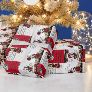 Papel De Presente Presente de Natal Vintage Alice no País das Marav