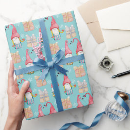 Papel De Presente Presente de Natal Vintage Fofo Gnome