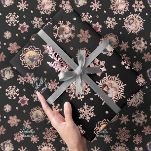 Papel De Presente Presente De Neve Com Lâmpadas De Neve Dourada Com