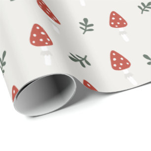 Papel De Presente Presente de Padrão de Cogumelo de Cottagecore
