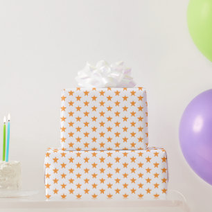 Papel De Presente Presente de padrão de estrelas brancas amarelas d