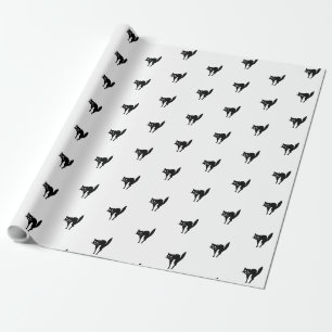 Papel De Presente Presente de padrão de gatos branco e preto
