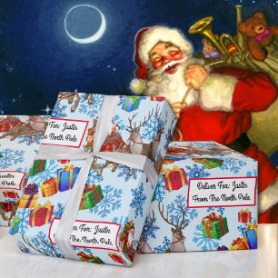 Papel De Presente Presente de Papais noeis Adicionar Nome de Crianç