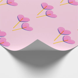 Papel De Presente Presente de Pirulito em Forma de Coração Rosa