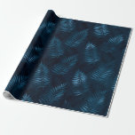 Papel De Presente Presente de Plantas Tropicais de Metal Azul Elegan<br><div class="desc">Plantas tropicais metálicas azuis profundas falsas e bonitas e elegantes em um padrão repetitivo. Absolutamente lindo. Misture e combine com outros padrões companheiros disponíveis na minha loja.</div>