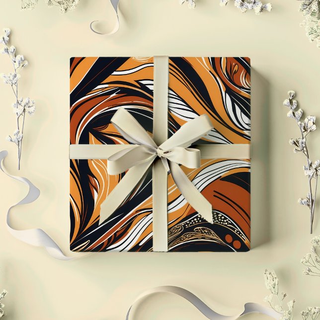 Papel De Presente Presente de Reforma de Folhas Botânicas Elegante p (Elegant Botanical Leaves Retirement Gift for Boss Wrapping Paper)