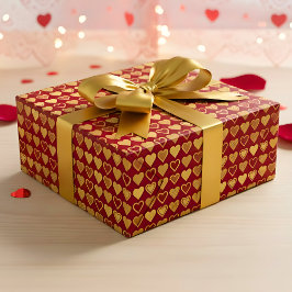 Papel De Presente Presente de São Valentim Luxo Corações Burgundy Pr