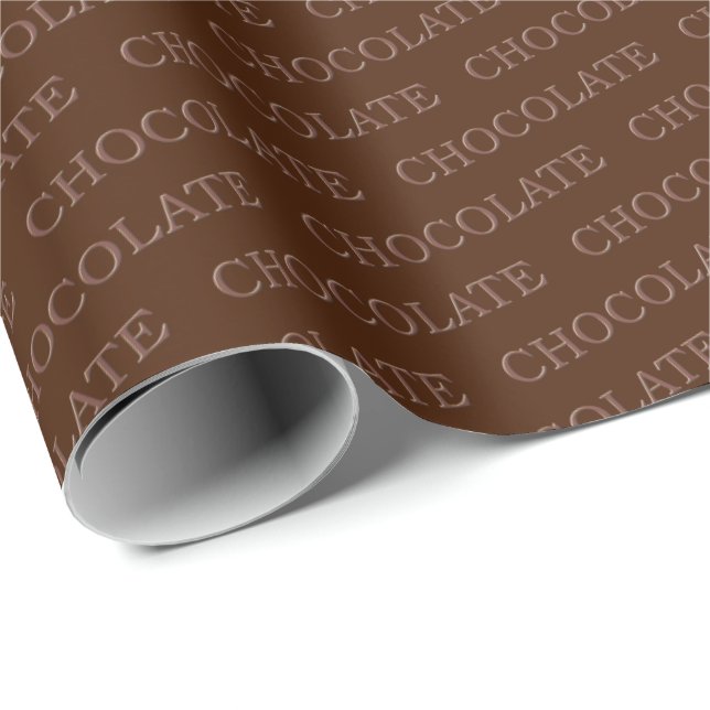 Papel De Presente Presente de Texto Personalizado de Chocolate (Ponta do rolo)