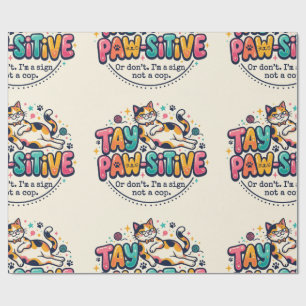 Papel De Presente Presente Divertido para Amantes de Gatos Fique Paw